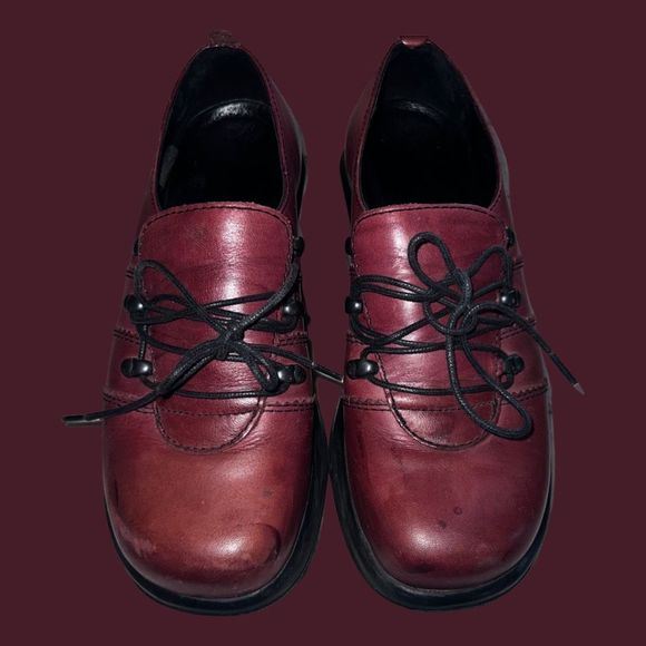 Dansko Womens Burgundy Janika Leather Round Toe Lace Up Oxford Shoes Size US 8.5 - Picture 2 of 6